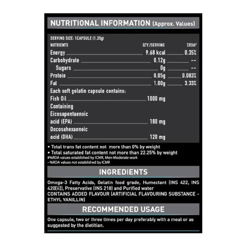 Supplement - MuscleBlaze Fish Oil (1000 mg), 180 softgels Supplement - MuscleBlaze Fish Oil (1000 mg), 180 softgels
