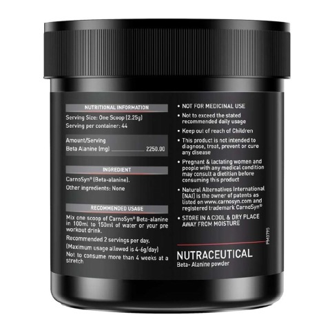 SupplementInfo - MuscleBlaze Beta Alanine, 0.22 lb Unflavoured SupplementInfo - MuscleBlaze Beta Alanine, 0.22 lb Unflavoured