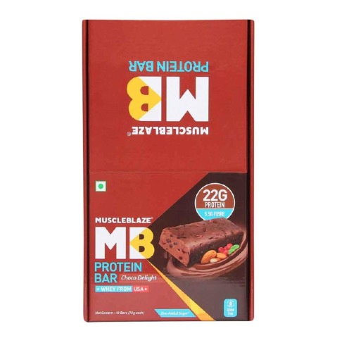 MuscleBlaze Protein Bar (22g Protein), 12 Piece(s)/Pack Choco Delight OLD MuscleBlaze Protein Bar (22g Protein), 12 Piece(s)/Pack Choco Delight OLD