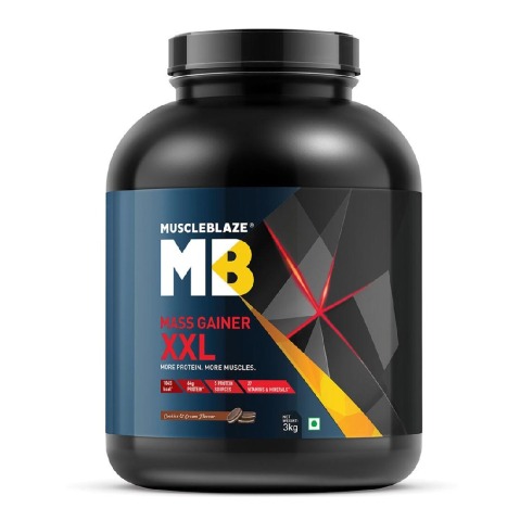 MuscleBlaze Mass Gainer XXL with Complex Carbs and Proteins in 3:1 ratio, 6.6 lb Cookies & Cream MuscleBlaze Mass Gainer XXL with Complex Carbs and Proteins in 3:1 ratio, 6.6 lb Cookies & Cream