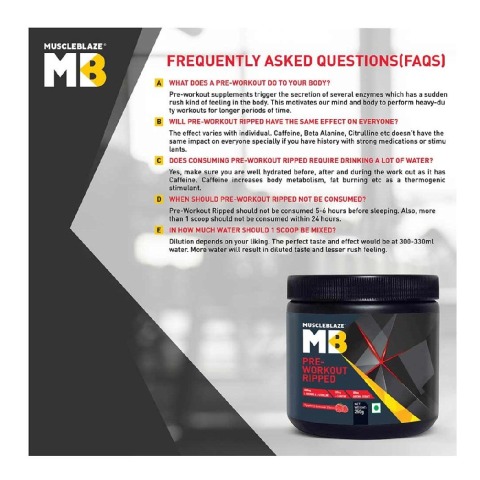 MuscleBlaze Pre Workout Ripped, 0.55 lb Raspberry Lemonade MuscleBlaze Pre Workout Ripped, 0.55 lb Raspberry Lemonade