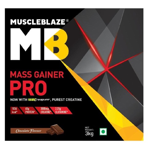 MuscleBlaze Mass Gainer PRO with Creapure, 6.6 lb Chocolate MuscleBlaze Mass Gainer PRO with Creapure, 6.6 lb Chocolate