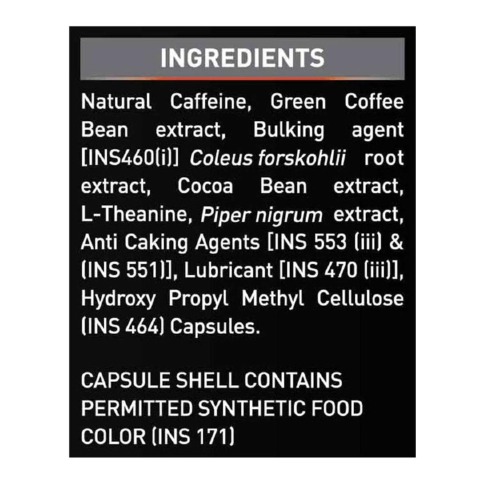 Ingredients - MuscleBlaze Burner PRO Thermogenic Fat Burner, 90 capsules Unflavoured Ingredients - MuscleBlaze Burner PRO Thermogenic Fat Burner, 90 capsules Unflavoured