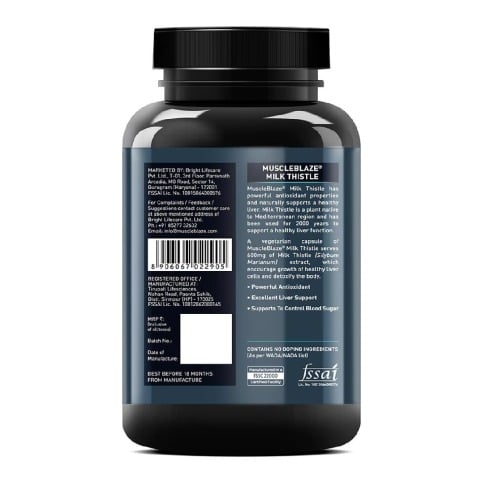 Benifit - MuscleBlaze Milk Thistle, 60 capsules Unflavoured Benifit - MuscleBlaze Milk Thistle, 60 capsules Unflavoured
