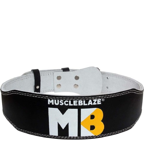 2 - MuscleBlaze Weightlifting Leather Belt, Black 4 Inch Large 2 - MuscleBlaze Weightlifting Leather Belt, Black 4 Inch Large