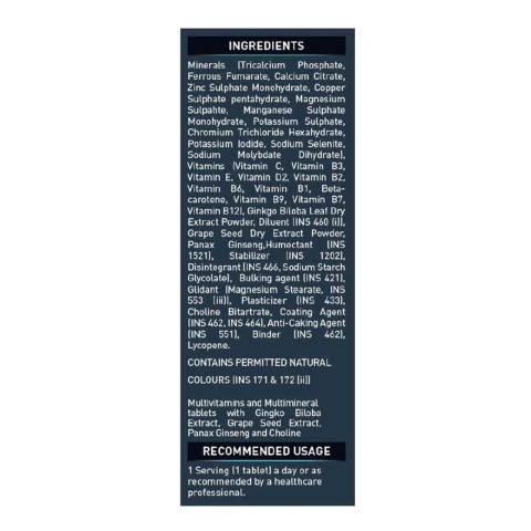 Ingredient - MuscleBlaze MB-VITE Multivitamin, Unflavoured 120 tablet(s) Ingredient - MuscleBlaze MB-VITE Multivitamin, Unflavoured 120 tablet(s)