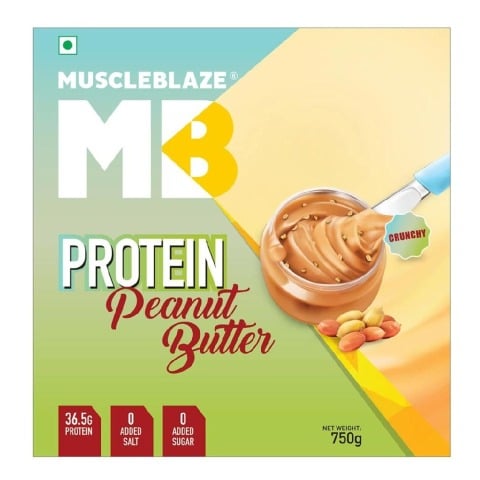 (Highlight - MuscleBlaze High Protein Natural Peanut Butter Unsweetened, 0.750 kg Crunchy (Highlight - MuscleBlaze High Protein Natural Peanut Butter Unsweetened, 0.750 kg Crunchy
