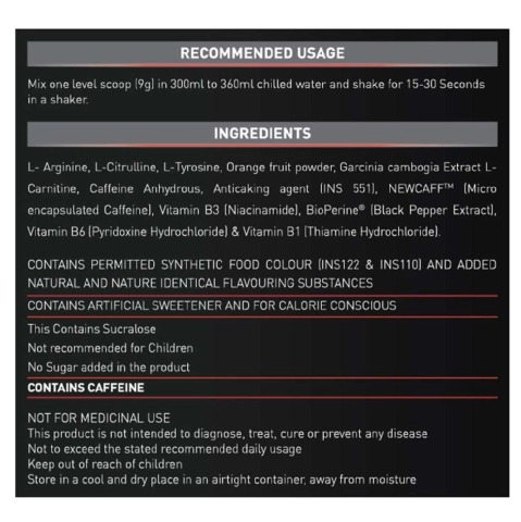 Ingredient - MuscleBlaze Pre Workout Ripped, 0.55 lb Raspberry Lemonade Ingredient - MuscleBlaze Pre Workout Ripped, 0.55 lb Raspberry Lemonade