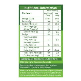 Supplement - Nouriza Peanut Butter 100% Natural Unsweetened, 1 kg Crunchy Supplement - Nouriza Peanut Butter 100% Natural Unsweetened, 1 kg Crunchy