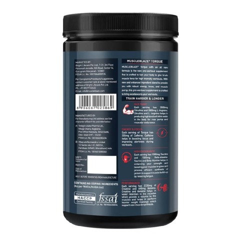 Benefit - MuscleBlaze Torque Pre-Workout, 0.99 lb Icy Blue Splash Benefit - MuscleBlaze Torque Pre-Workout, 0.99 lb Icy Blue Splash