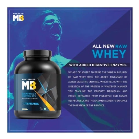 MuscleBlaze 80% Raw Whey Protein Supplement Powder, 8.8 lb 133 Servings(AddedDigenzyme) MuscleBlaze 80% Raw Whey Protein Supplement Powder, 8.8 lb 133 Servings(AddedDigenzyme)