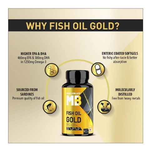 MuscleBlaze Fish Oil Gold, 90 capsules(Detail) MuscleBlaze Fish Oil Gold, 90 capsules(Detail)
