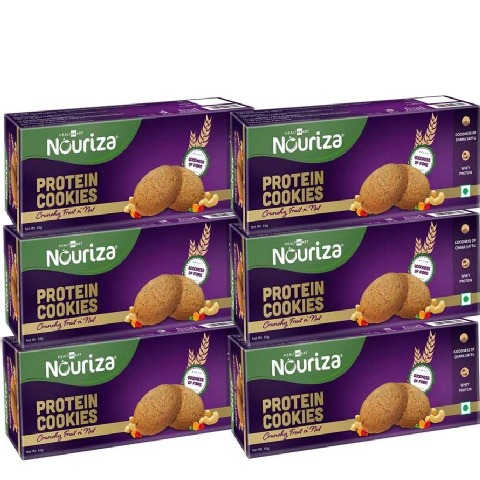 1 - Nouriza Protein Cookies, 360 g Fruit n Nut (6 x 60 g) 1 - Nouriza Protein Cookies, 360 g Fruit n Nut (6 x 60 g)
