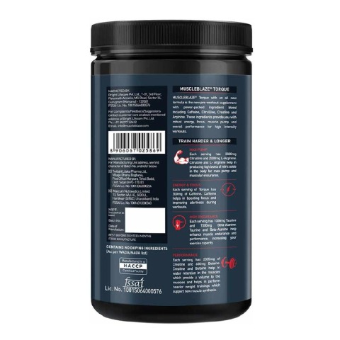 Benefit - MuscleBlaze Torque Pre-Workout, 0.99 lb Icy Blue Splash Benefit - MuscleBlaze Torque Pre-Workout, 0.99 lb Icy Blue Splash