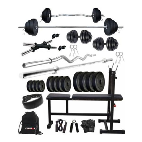 1 - Fitmax PVC 32KG COMBO 6 SL Home Gym Kit