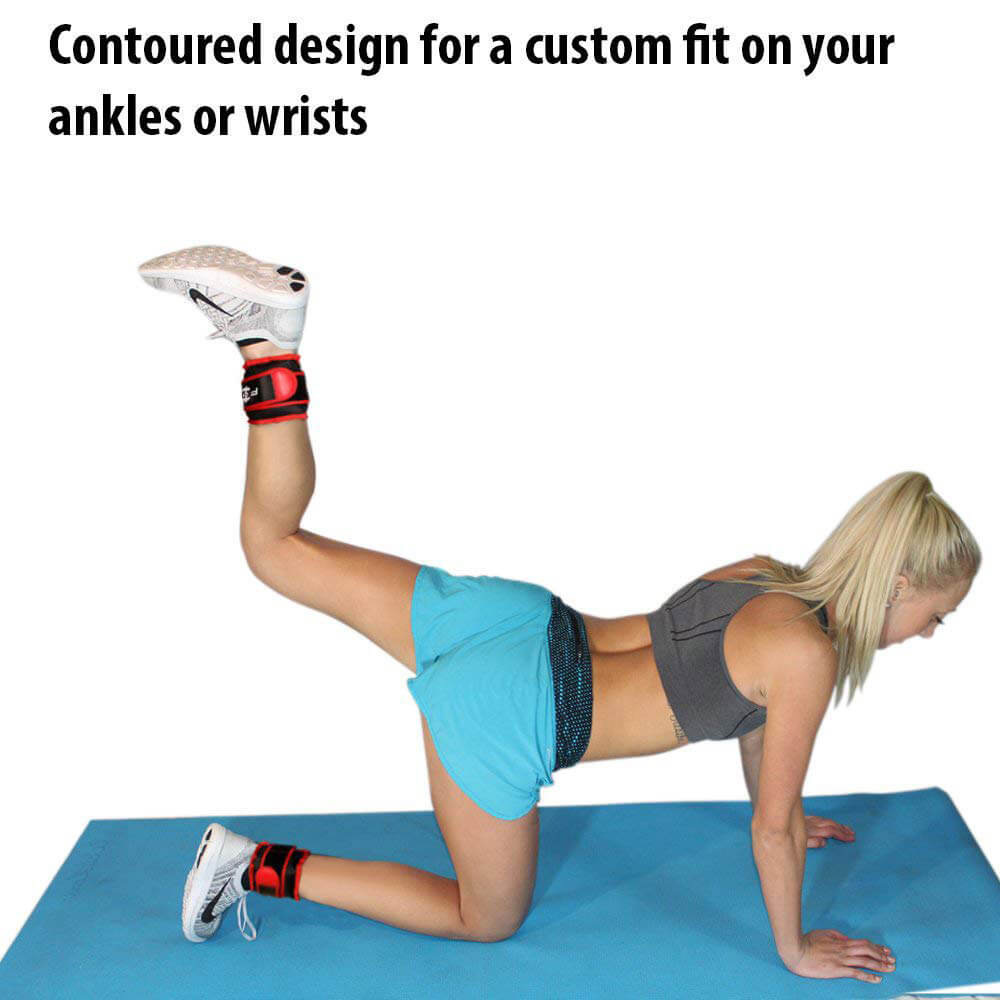 5 - Fitsy Ankle Weights,  Red & Black  1.5 kg 