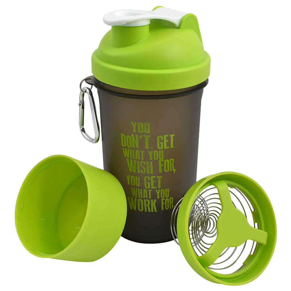1 - Greenbee Protein Shaker,  Green & Black  500 ml 