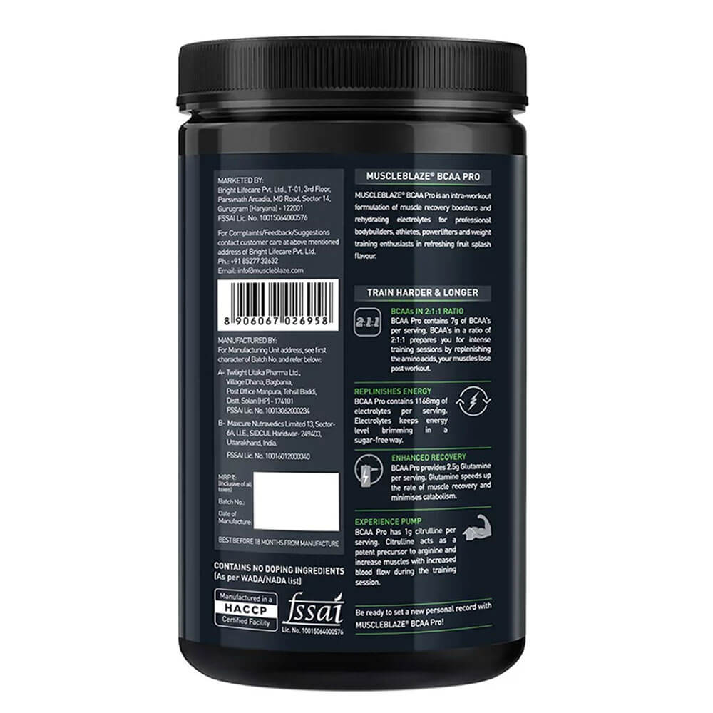 9 - MuscleBlaze BCAA Pro OP,  0.99 lb  Fruit Splash 