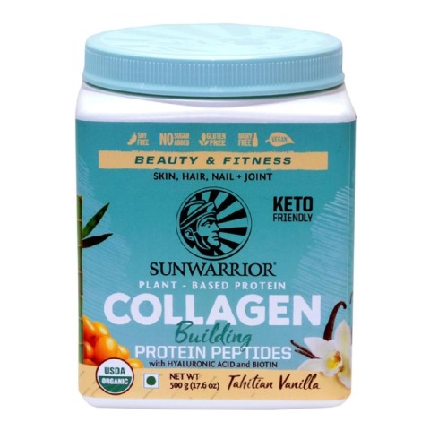 1 - Sunwarrior Plant Based Collagen Building Protein Peptides, 1.1 lb Tahitian Vanilla