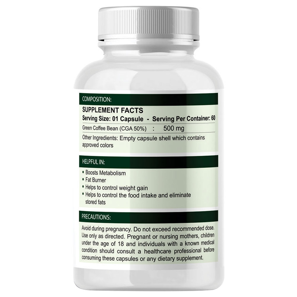 NutraFirst Pure Green Coffee Bean Extract 60 capsules Pack of 5