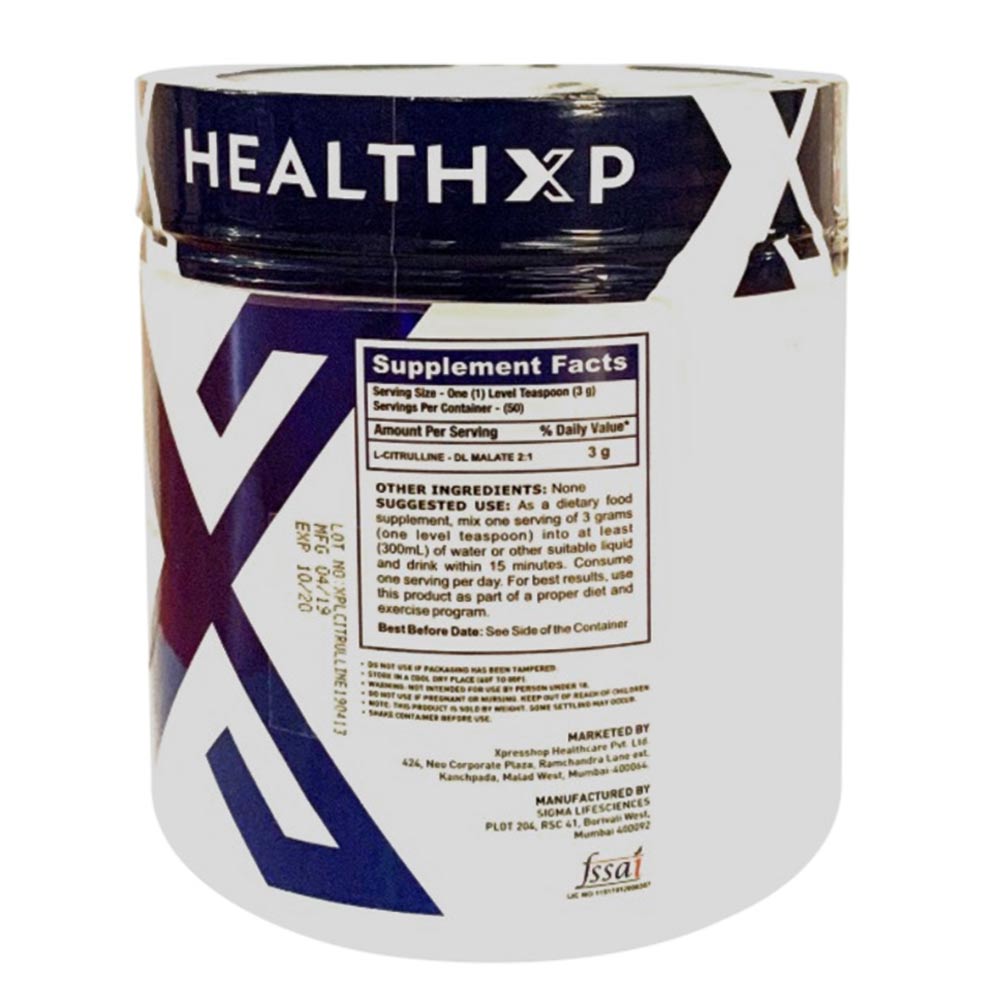 SupplementInfo - HealthXP Essential Series L Citrulline Malate,  0.33 lb  Unflavoured 