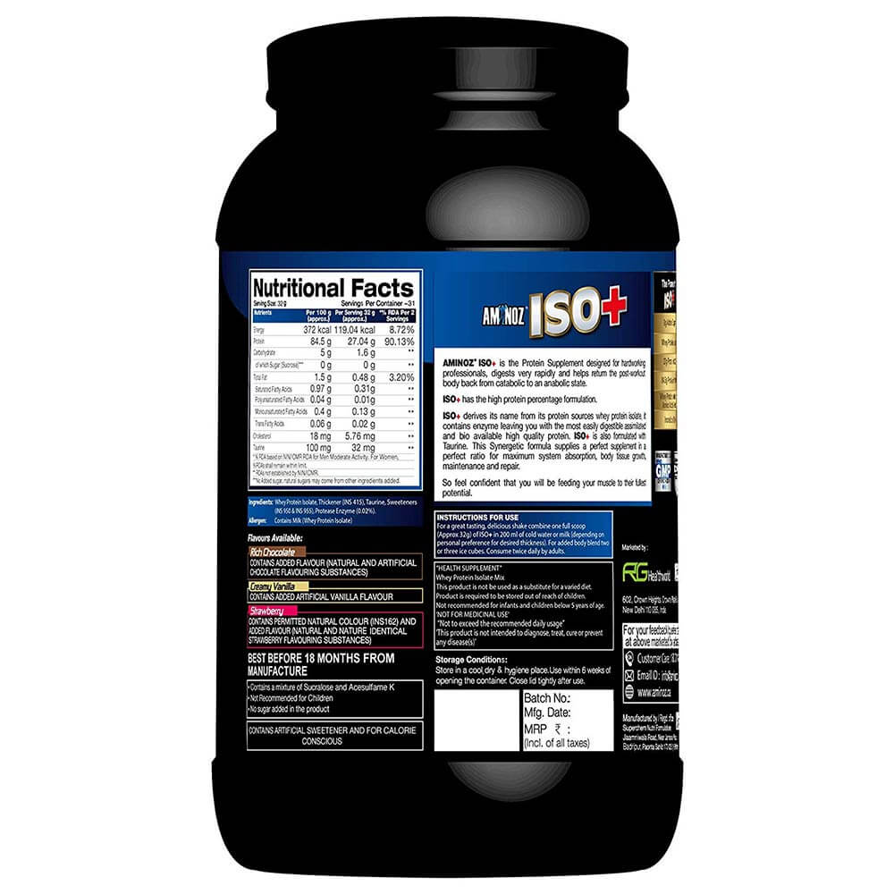 supplementinfo - Aminoz Iso+ Zero Carbs,  2.2 lb  Chocolate 
