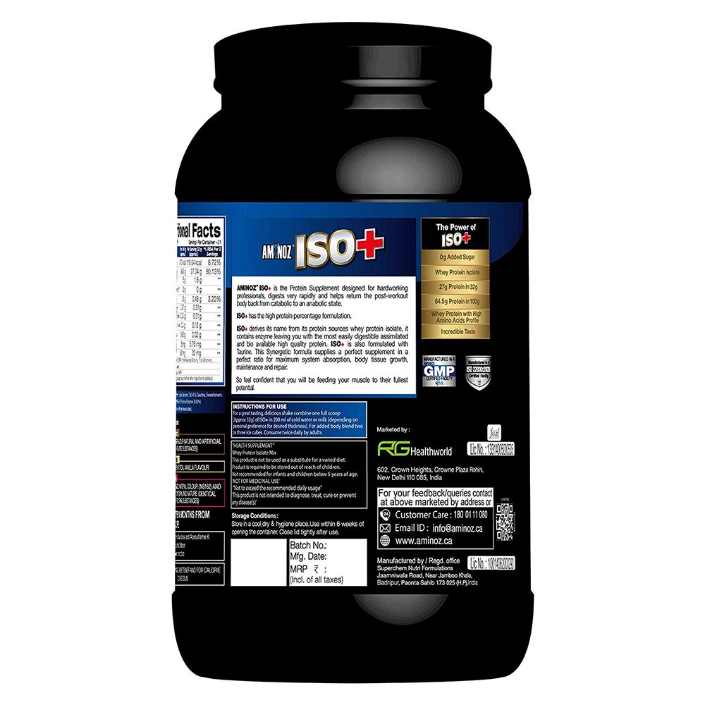 back - Aminoz Iso+ Zero Carbs,  2.2 lb  Vanilla 