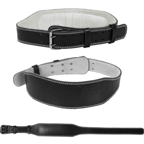 Fitsy Weight Lifting Belt Cushion Leather,  Black  Large 