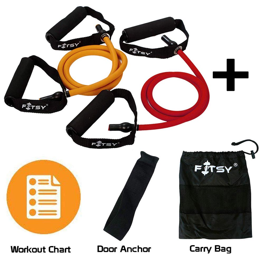 Fitsy Resistance Tube (AR1263-64),  Red and Orange  Light and Medium 