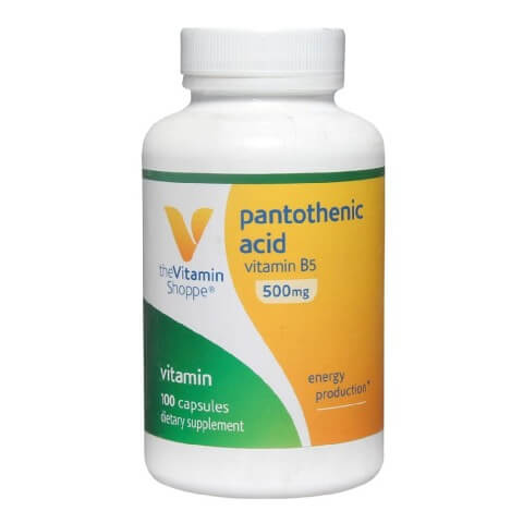 The Vitamin Shoppe Pantothenic Acid (500 mg),  Unflavoured  100 capsules 