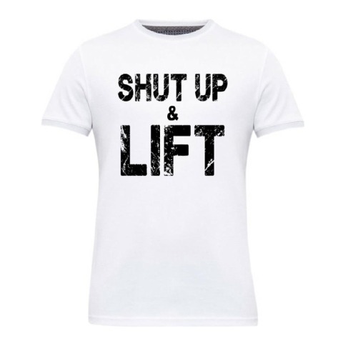 1 - Gym Brute Shut Up T-Shirt,  White  XL 