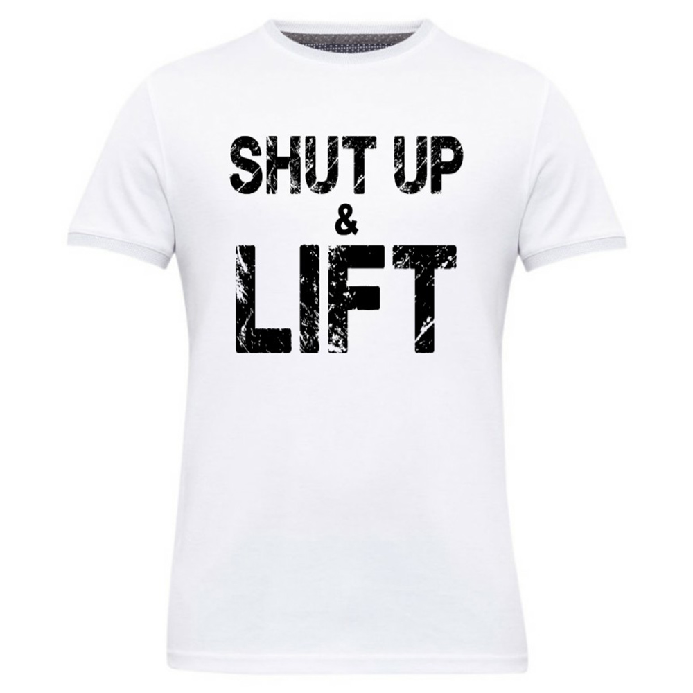 1 - Gym Brute Shut Up T-Shirt,  White  XL 
