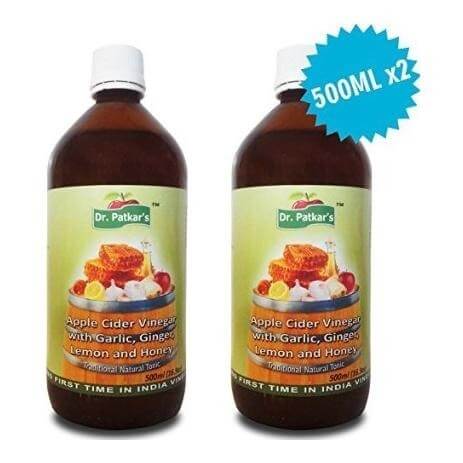 Dr. Patkar's Apple Cider Vinegar with Garlic, Ginger, Lemon and Honey (pack of 2), 500 ml Garlic, Ginger, Lemon and Honey Dr. Patkar's Apple Cider Vinegar with Garlic, Ginger, Lemon and Honey (pack of 2), 500 ml Garlic, Ginger, Lemon and Honey