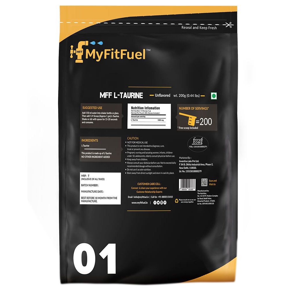 supplementinfo - MyFitFuel L Taurine,  0.44 lb 