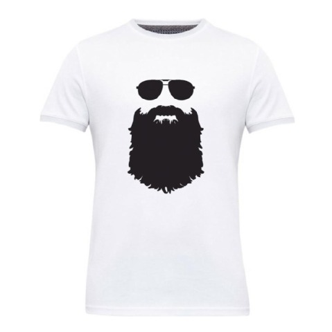 1 - Gym Brute Beard T Shirt,  White  XL 