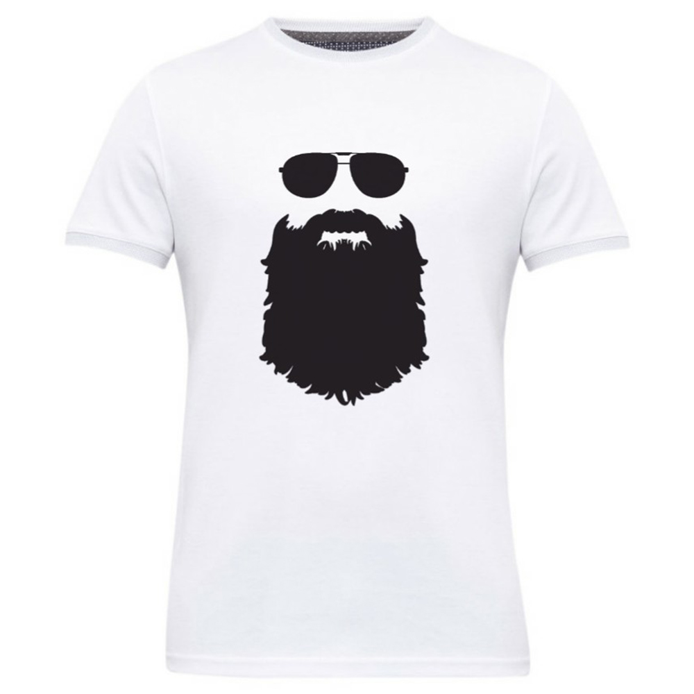1 - Gym Brute Beard T Shirt,  White  XL 