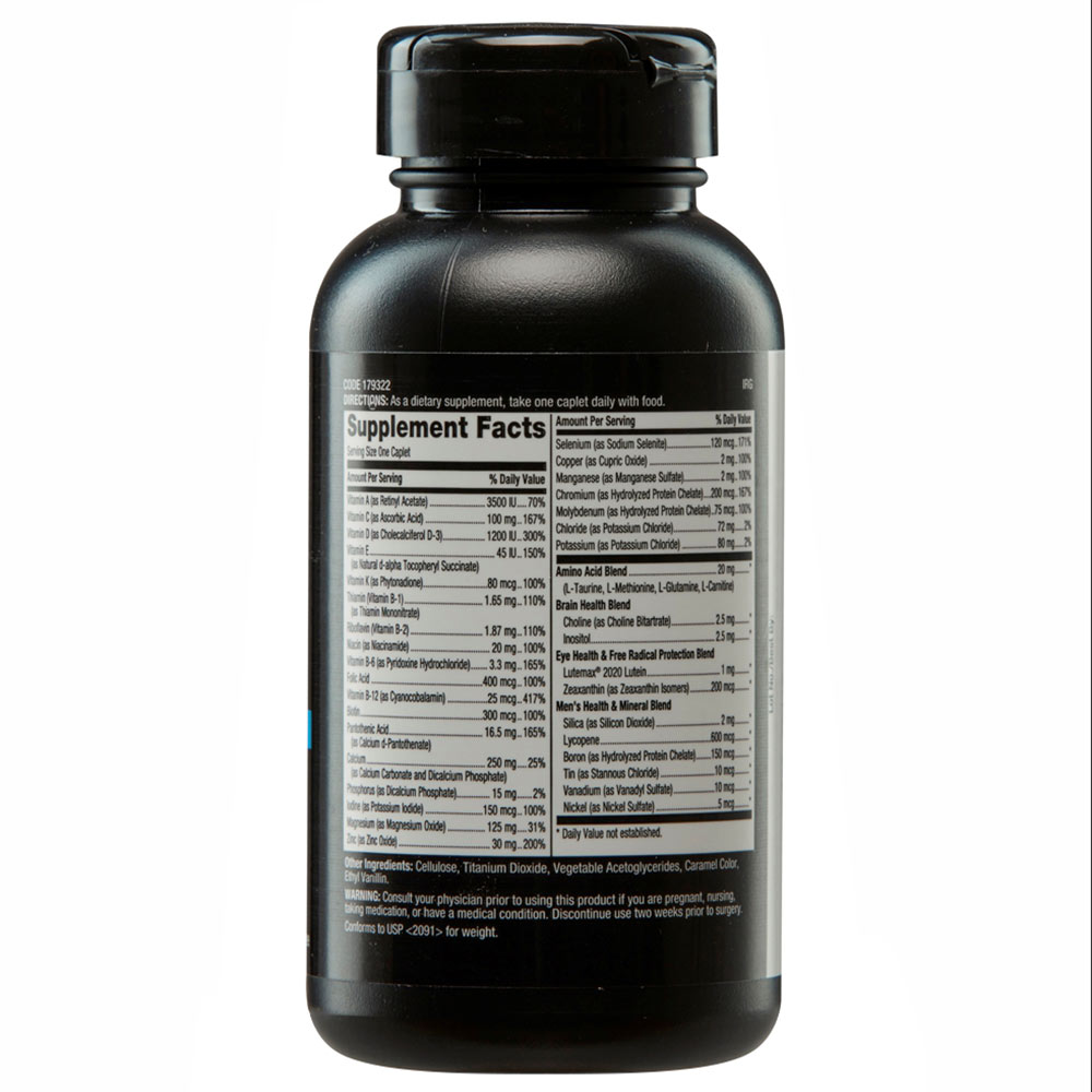 supplementinfo - GNC Mega Men One Daily Multivitamin (Iron Free),  60 caplets  Unflavoured 