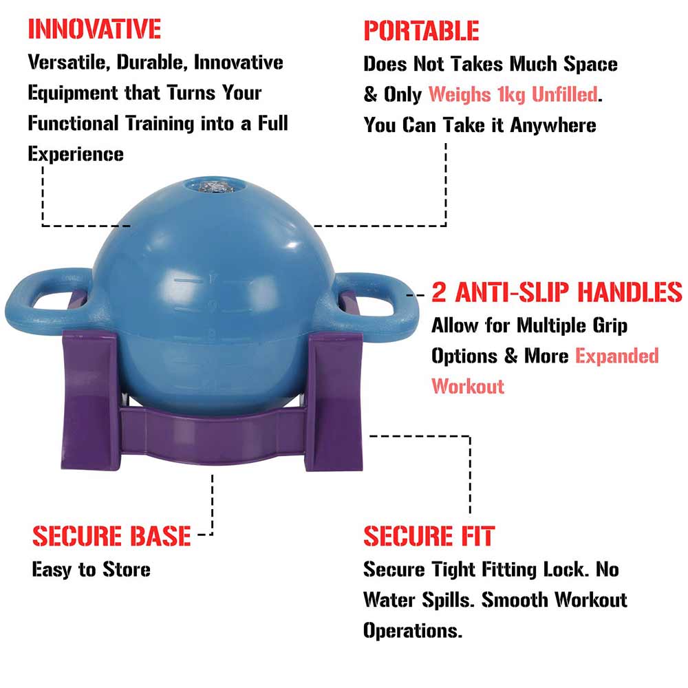 4 - Fitsy Adjustable Water Kettlebell,  Blue  6 kg 