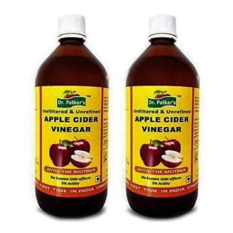 Dr. Patkar's Apple Cider Vinegar Pack of 2, 0.5 L Unflavoured Dr. Patkar's Apple Cider Vinegar Pack of 2, 0.5 L Unflavoured