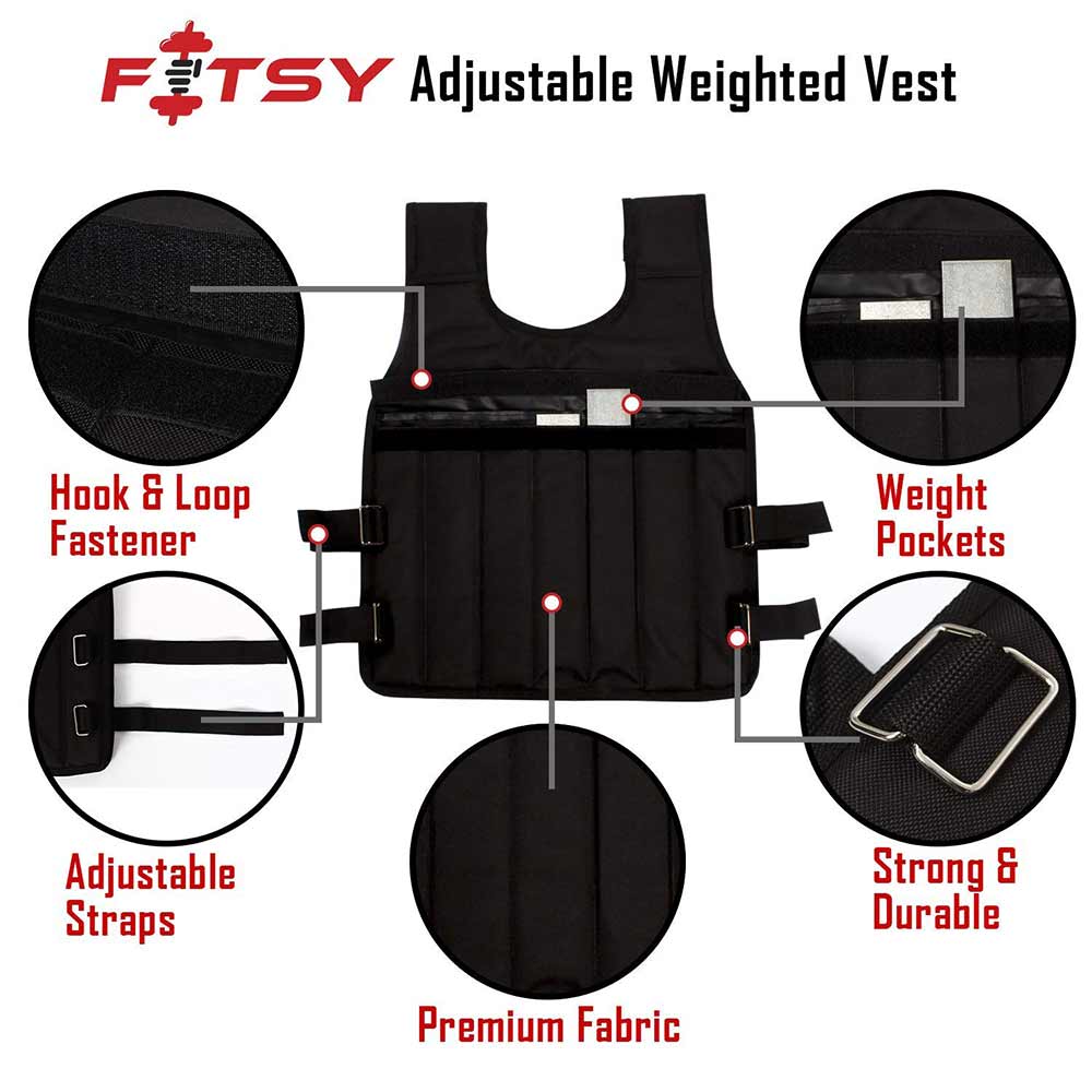 3 - Fitsy Adjustable Weighted Vest,  10 kg 