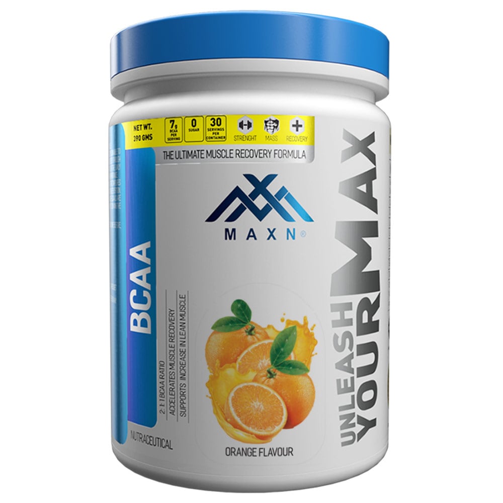 1 - Maxn BCAA,  0.86 lb  30 Servings  Orange 