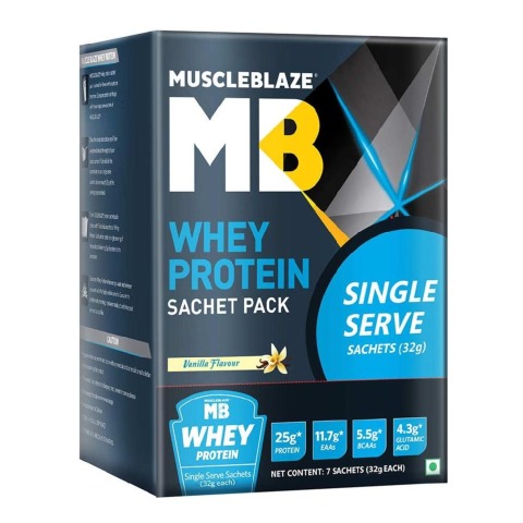 2 - MuscleBlaze Whey Protein Sachet Pack OP,  7 Piece(s)/Pack  Vanilla 