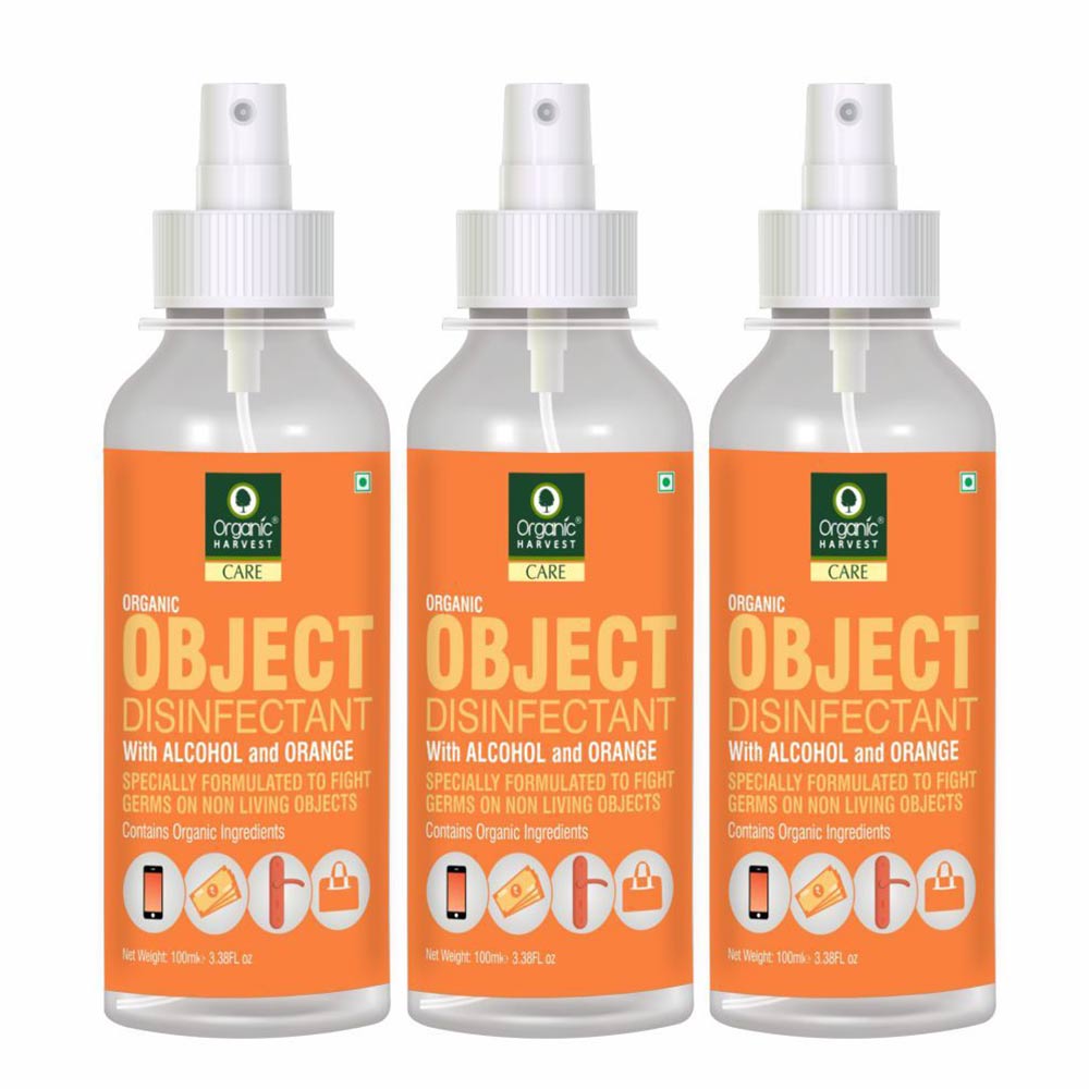 1 - Organic Harvest Object Disinfectant,  Alcohol & Orange  100 ml  Protection from Germs (Pack of 3) 