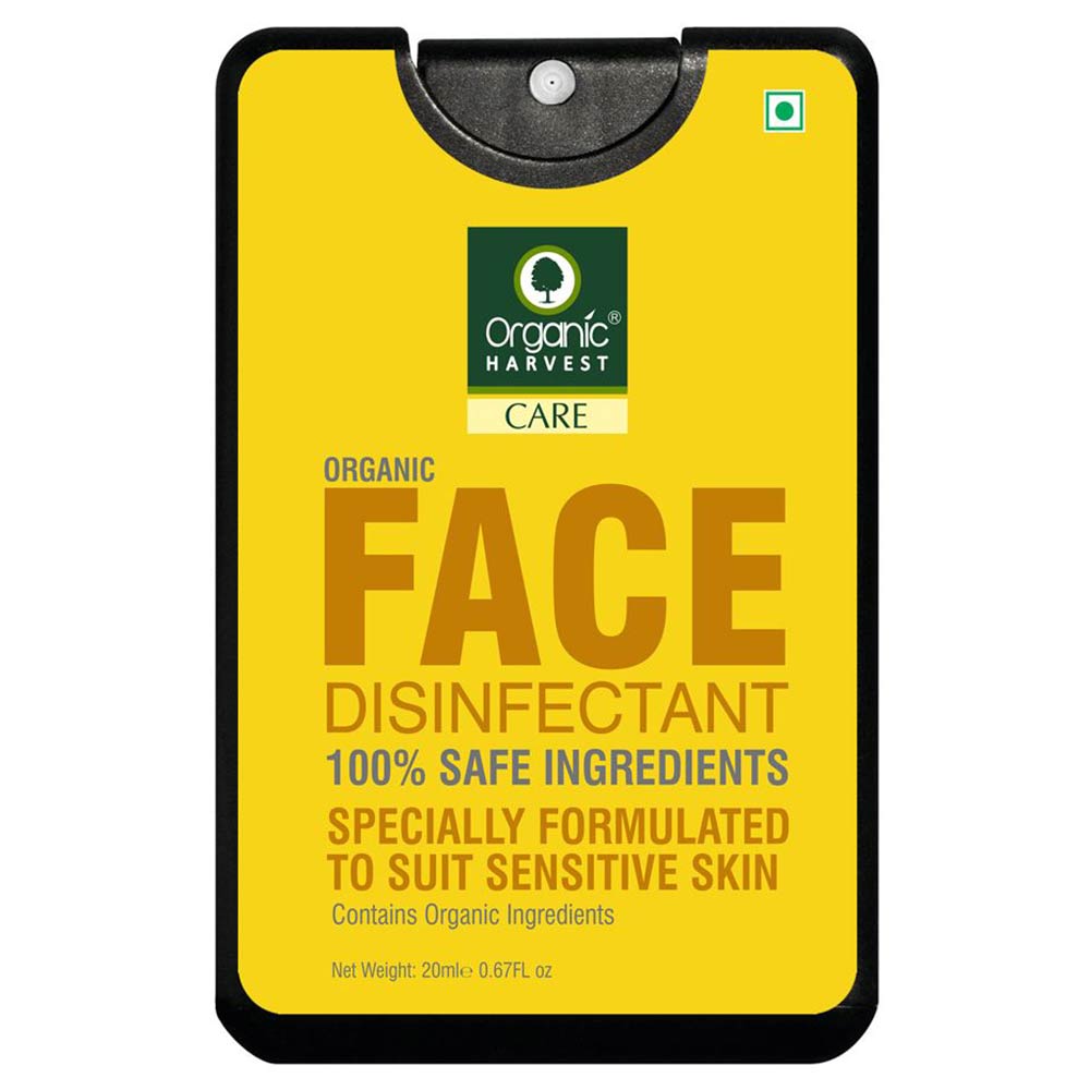 Front - Organic Harvest Face Disinfectant Mist,  Fragrance Free  20 ml  for Sensitive Skin (Pack of 2) 