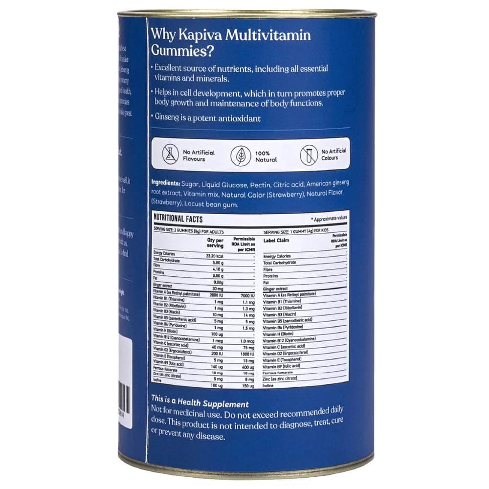 supplementinfo - Kapiva Multivitamin Gummies (Well Balanced Nutrition),  30 gummies  Unflavoured 