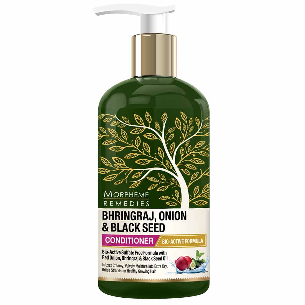 Front1 - Morpheme Remedies Bhringraj Onion & Black Seed Combo,  3 Piece(s)/Pack  Hair Shampoo 300ml + Conditioner 300ml + Hair Oil 200ml 