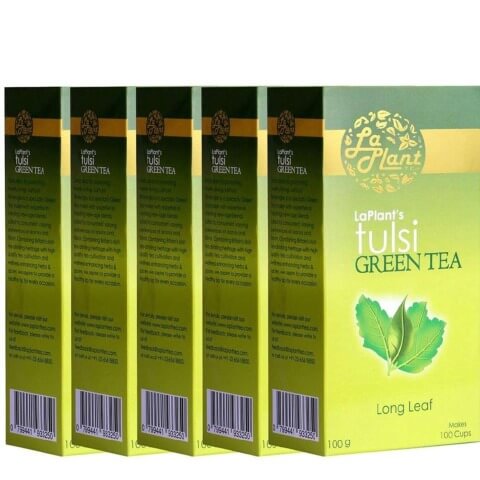 Laplant Tulsi Green Tea Long Leaf, 100 g Tulsi(Pack of 5) Laplant Tulsi Green Tea Long Leaf, 100 g Tulsi(Pack of 5)