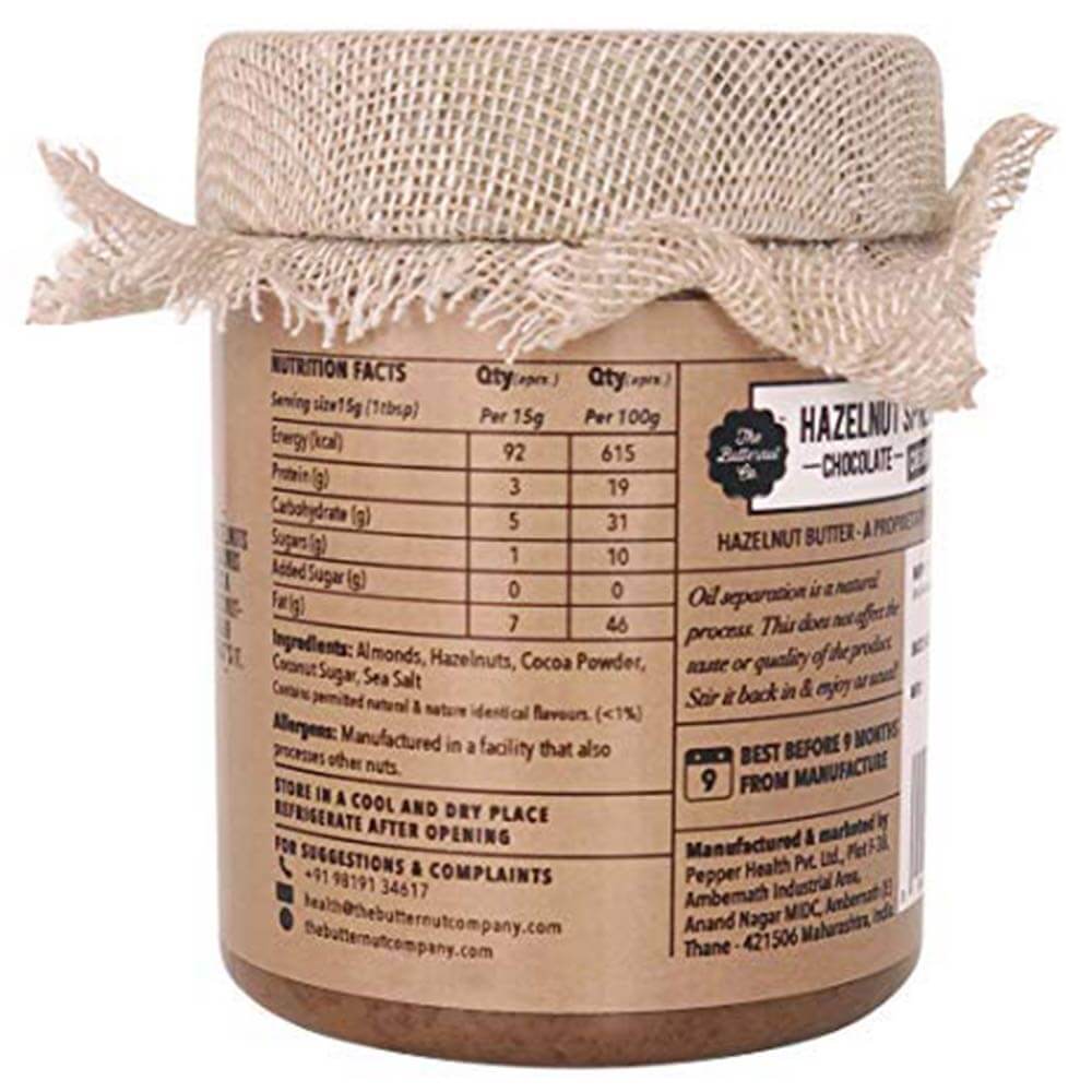 supplementinfo - The Butternut Co. Hazelnut Spread Chocolate,  Creamy  0.2 kg 