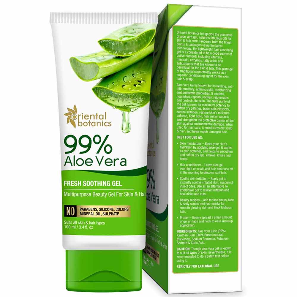 Back1 - Oriental Botanics 99% Aloe Vera Fresh Soothing Gel,  100 ml  for Skin & Hair 