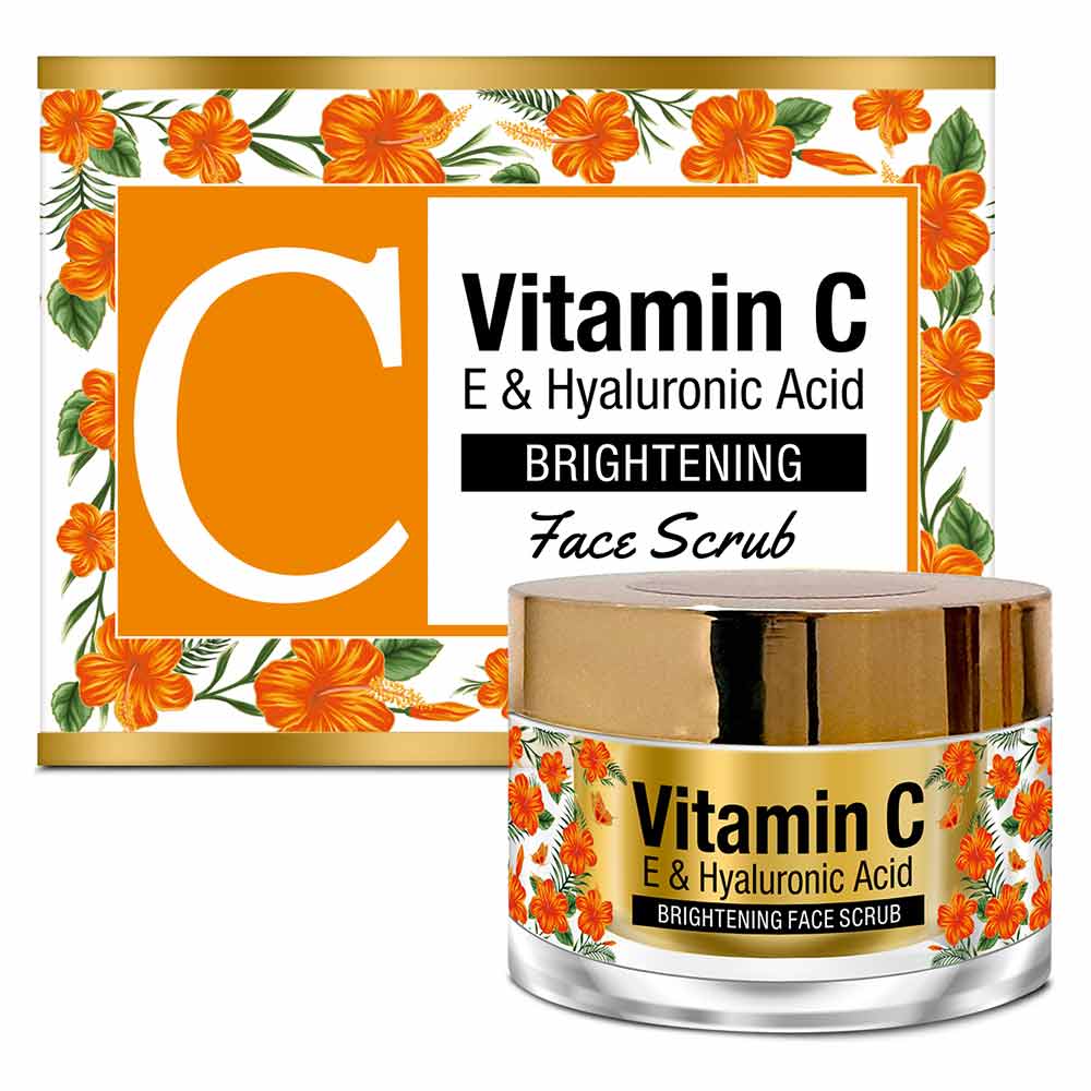 Front - St.Botanica Brightening Face Scrub,  50 g  Vitamin C, E & Hyaluronic Acid 